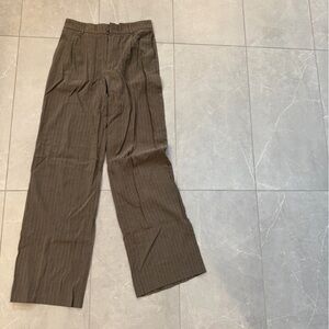 Stradivarius Men's Brown Pinstripe Dress Pants